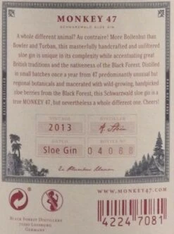Monkey 47 Schwarzwald Sloe Gin 29% 0,5l -KISS Verkäufe 302331 Product 1d51