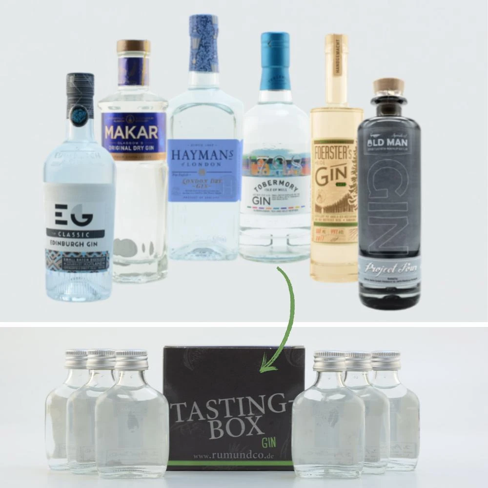 Gin Tasting Set: Fortschritt Box Nr. 1 6x0,02l 4 Gin Tasting Set: Fortschritt Box Nr. 1 6x0,02l – Bild 2