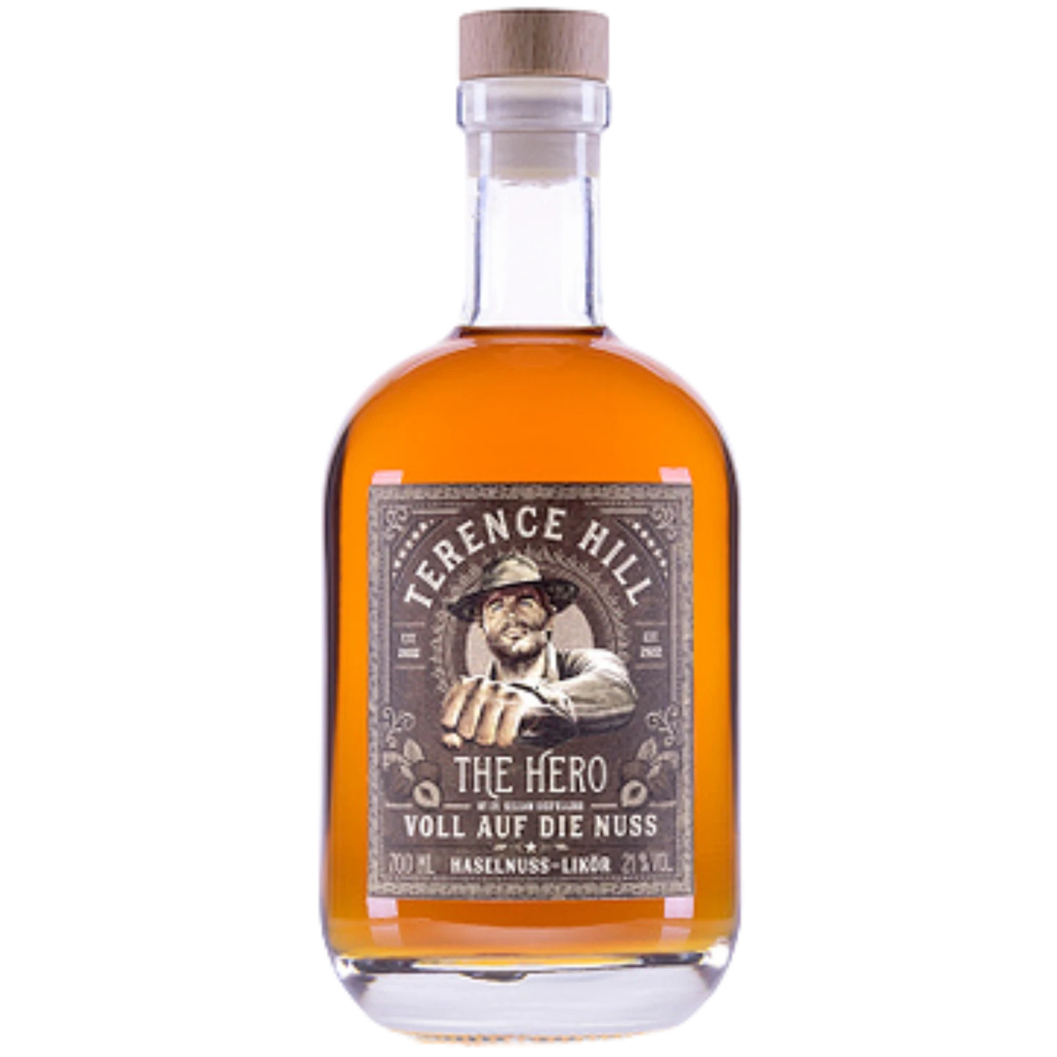 Terence Hill "The Hero" Voll Auf Die Nuss Likör 21% 0,7l 3 Terence Hill "The Hero" Voll Auf Die Nuss Likör 21% 0,7l